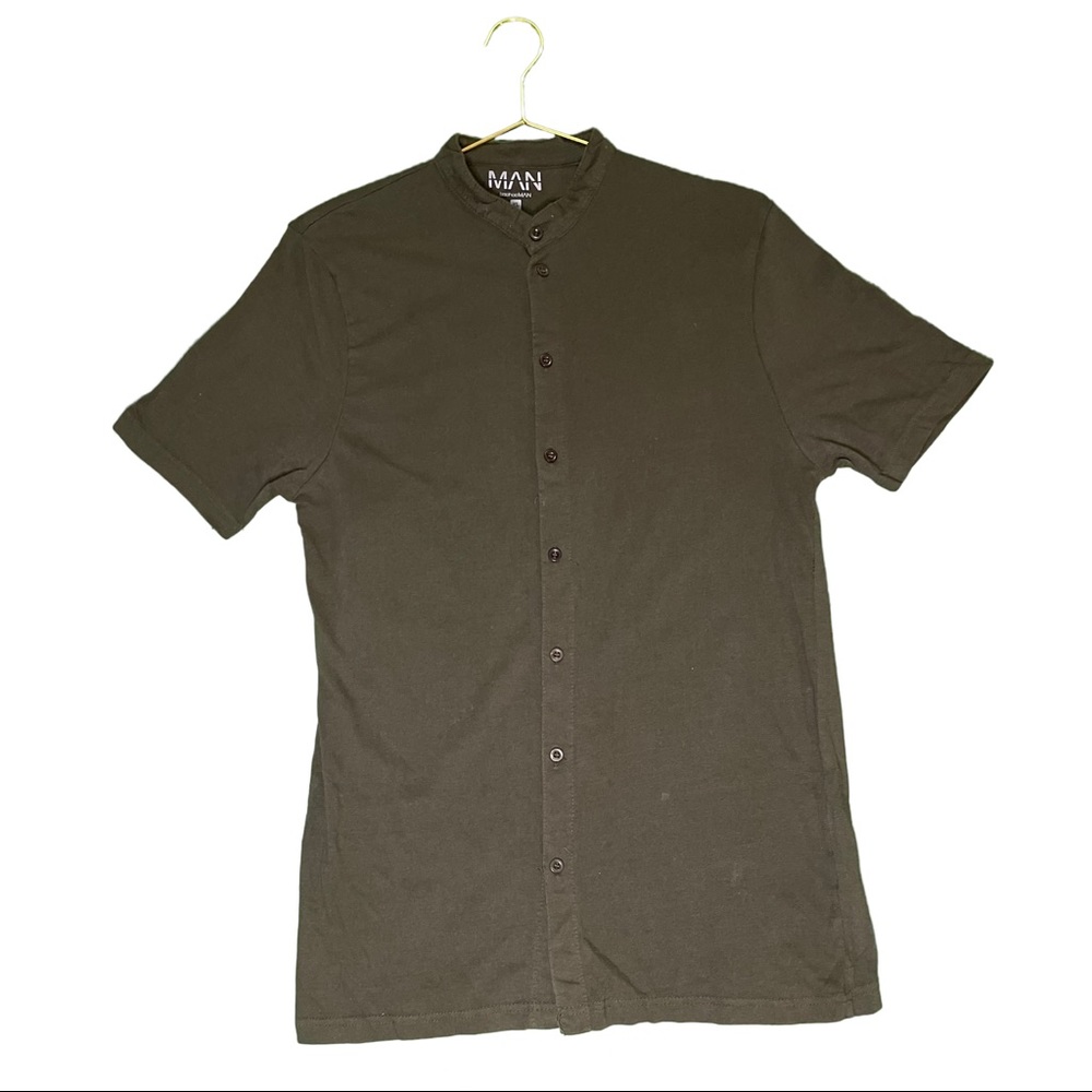 Olive used button down shirt